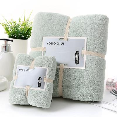 China 100% Viable Polyester Microfiber Coral Fleece Towel Bath Towel for sale