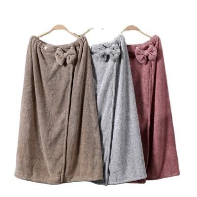 China 100% Bamboo Fiber Sports Sustainable Cute Thick Shower Beach Home Wear Skirt Towel for sale