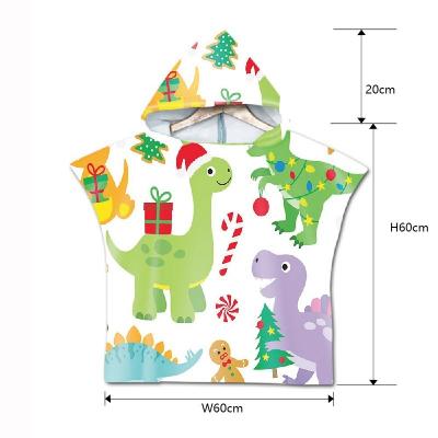 China Durable Wearable Hooded Towel Kids Beach Cartoon Printed Soft Towel Kids Universal Bath Robe for sale