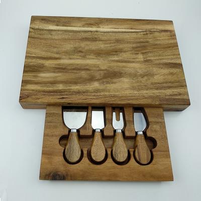 China Viable hot sale good quality with 4 pcs cheese knife with drawer cheese board set for sale