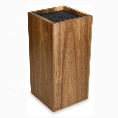 China Viable universal acacia wood knife holder with large capacity, multifunctional kitchen household knife block for sale