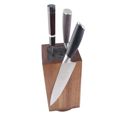 China 2022 Sustainable High Quality Wooden Magnetic Knife Block Set For Kitchen Use 360 ​​Rotating Rack for sale