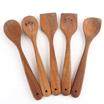 China Sustainable Kitchen Utensil Set Natural Elegant Wood , Wooden Cooking Spoon for sale