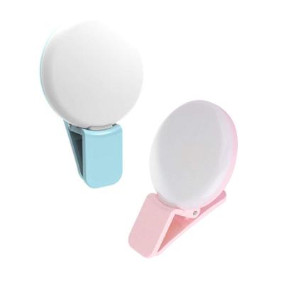 China Hot Sale Rechargeable LED Selfie Ring Light Portable Universal Clip On For Phone for sale