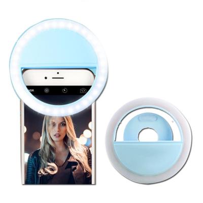 China Exquisite and Compact Luminous Ring Light Rechargeable Portable Selfie LED Ring Light for sale