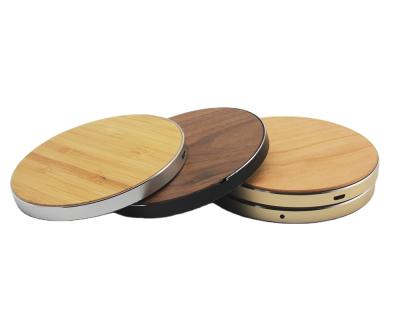 China 10W Small Wireless Phone Charger Imagination Fast Charging Bamboo Wooden Wireless Charger For iPhone for sale