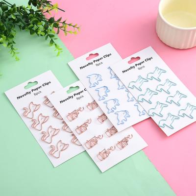 China Office School Home France hot sale stationery items list with price cartoon shaped gold colored clips for paper 13pcs/box file clips binder for sale