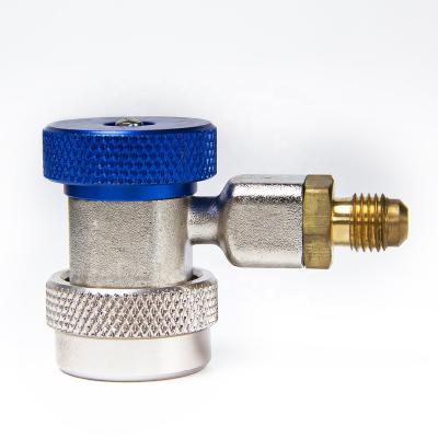 China Professional Car Refrigeration Parts AC R134A Quick Coupler With High Low Pressure, 1/4 SAE Brass Adapter Optional for sale