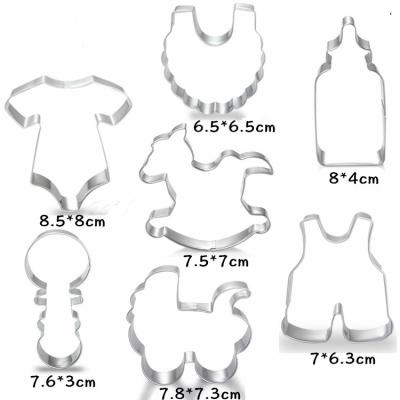 China Viable Diy 6 Styles Baby Bottle BB Suspenders Baby Onesies Stainless Steel Cookie Cutter Mold for sale