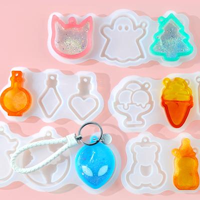 China DIY Multi Viable Shape Epoxy Resin Cat Animal Ice Cream Silicone Shaker Mold for sale