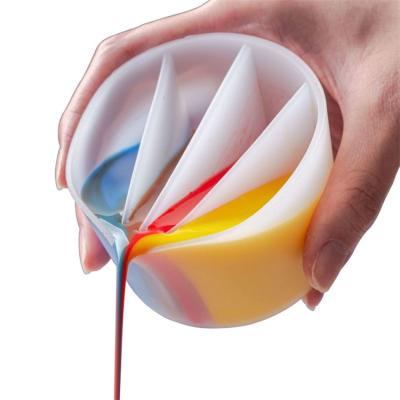 China DIY Epoxy Silicone Split Color 2/3/4/5 Color Viable Silicone Split Paint Mixing Pouring Mixing Cup Silicone Pour Split Cup for sale