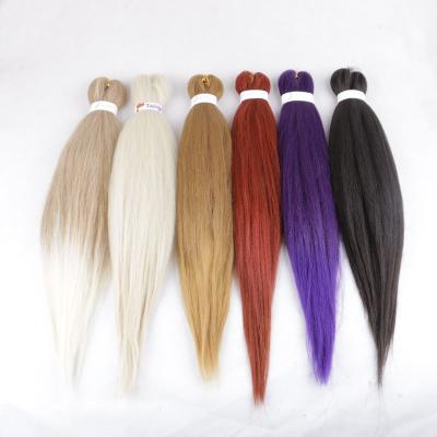 China CROCHET Wholesale Ombre Two Three Colored Pre Stretched Loose Layered Perm Yaki Synthetic Braiding Hair for sale