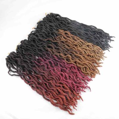 China LOW TEMPEATURE Ombre Faux Locs 20inch 24roots Curly Soft Crochet Braids Dread Locs Gypsy Hair Extensions for sale