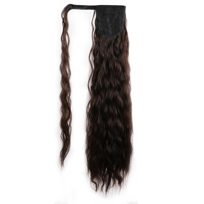 China U-tip Hair Corn Wavy Curly Wrap Around Clip In Synthetic Wigs Ponytail Hair Extensions Long Ombre Colored New 22inch 50cm Super Wave for sale