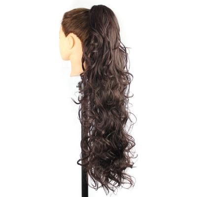 China Hot Sale FRENCH LOOP With Claw Clip Ponytail Long Wavy High Temperature Synthetic Hair Extension for sale