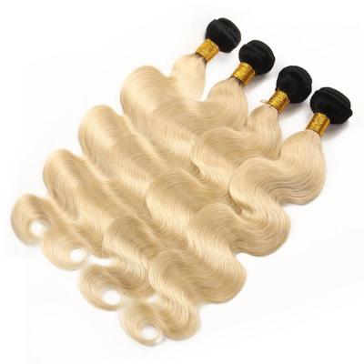 China No Ombre Shedding Blonde Hair Weaves Bundles 1B/613 Ombre Hair Extensions for sale