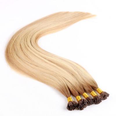 China Russian Remy Human Hair Flat Tip Straight End Ombre Balayage Thick Color Pre Bonded Hair Extensions for sale