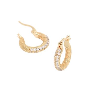 China Hiphop Brass Chunky 18K Gold Plated Small Hoop Earrings Minimalist Design Earring Jewelry for sale