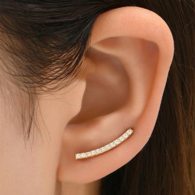 China TRENDY 18K Gold Plated Geometric Zircon Shape Climber Earrings Stud Earring For Women Girl for sale