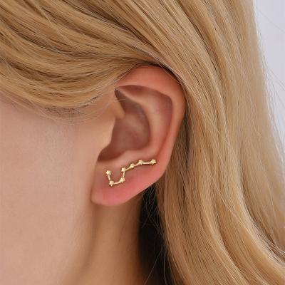 China TRENDY 18K Gold Plated Cubic Zircon Big Dipper Earring Jewelry For Women for sale