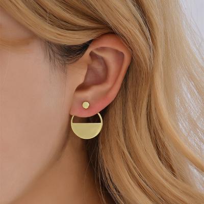 China Casual 18K Gold / Sporty Plated Round Stud Earrings Minimalist Earrings For Women Girl for sale