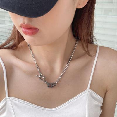 China Toggle Long Clasp Punk Cuban Chain Bar Square Shape Stainless Steel Clasp Buckle Necklace Men Women Men Women Jewelry for sale