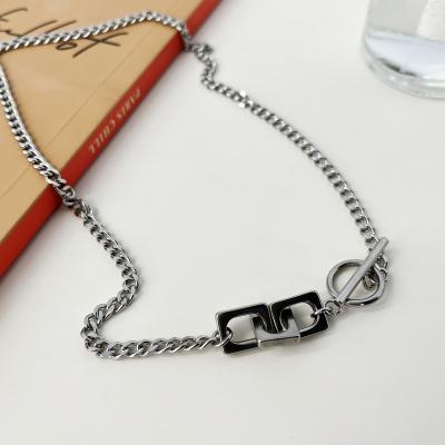 China Toggle Clip Stainless Steel Clasp Buckle Necklace Mens Womens Jewelry Paper Clip Punk Long Link Chain OT Bar for sale