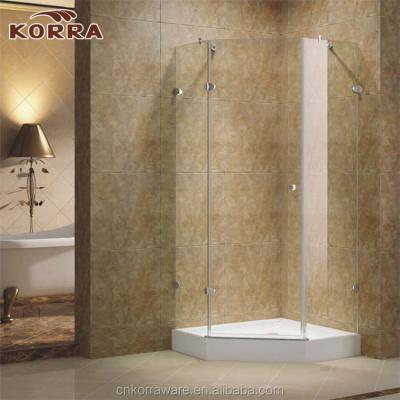 China Modern Decorative Diamond Shape Frameless Style Shower Hinged Opening Door, Bath Shower Enclosure, Fits 1 Person for sale