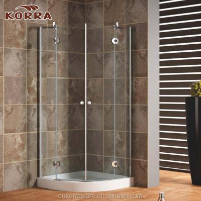 China Modern Style 2 Room Swing Shower Panel Open Frameless Glass Door Corner Free Standing Swing Shower Enclosure for sale