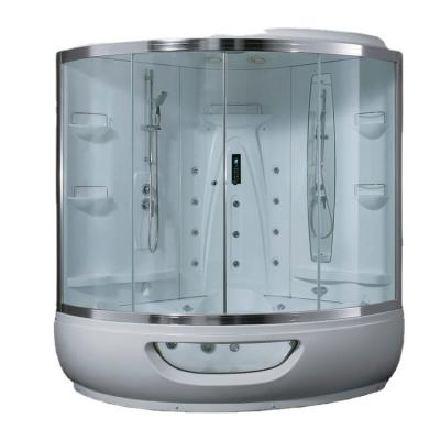 China Complete enclsoure+shower tray+hand shower sauna steam bath with massage whirlpool tub for sale for sale