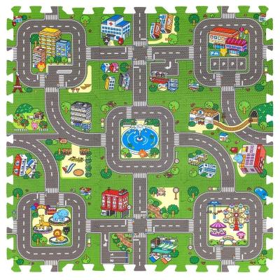 China 2019 New Design Traffic Game Educational Foam Puzzle Mat Toy Interlocking Titles With Borders for sale