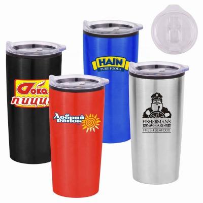 China 20 oz viable. Plastic Coating Wall Stainless Steel Double Tumbler Travel Mug Cup for sale