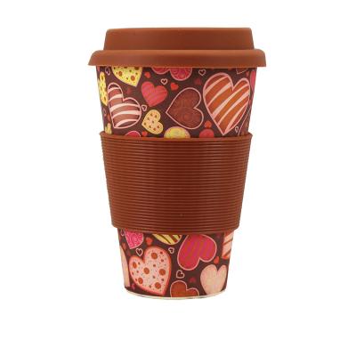 China 450ml Eco Sustainable Fiber High Quality Reusable Biodegradable Bamboo Coffee Mug for sale