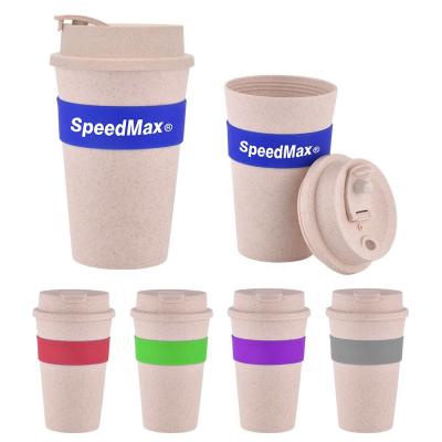 China Eco Friendly Reusable Biodegradable Wheat Free Viable Straw Fiber Keep Coffee BPA Coffee Cup Mug 16 Ounce for sale