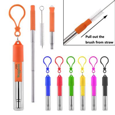 China BPA Free Reusable Metal Retractable Stainless Steel Straw Viable Hot Selling Straw Folding Straw for sale