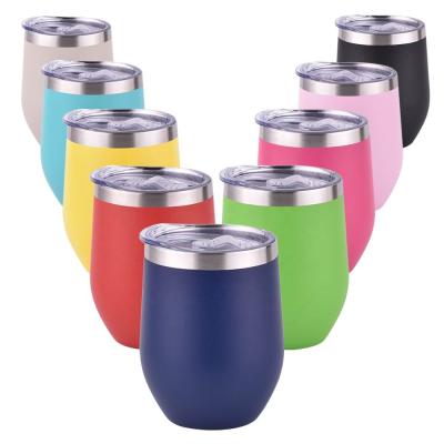 China 12 oz Termo PORTABLE Promotional Gifts Travel Stemless Thermo Wine Tumbler Cups Double Wall Insulated Stainless Steel Mug for sale