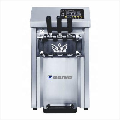 China Geanlo Sale Tabletop Roll Cone Gelato Fruit Ice Cream Filling Machines 3 Flavor Soft Serve Ice Cream Machine For Business for sale