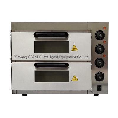 China Geanlo Kitchen High Capacity Hotel Kitchen Bakery Equipment Electric Two Deck Bread Baking Pizza Oven for Sale en venta