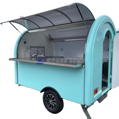 China Fully Equipped Fiberglass Trailers Fast Street Retro Australian Standard Concession Mobile Food Cart Trailer for Sale à venda