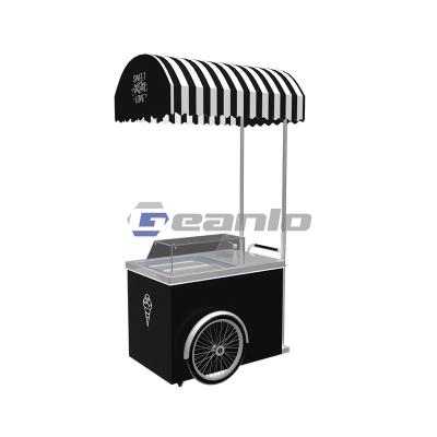 China Customized Italian Gelato Bike Ice Cream Street Mobile Push Cart Popsicle Showcase Freezers Vending Ice Cream Cart à venda