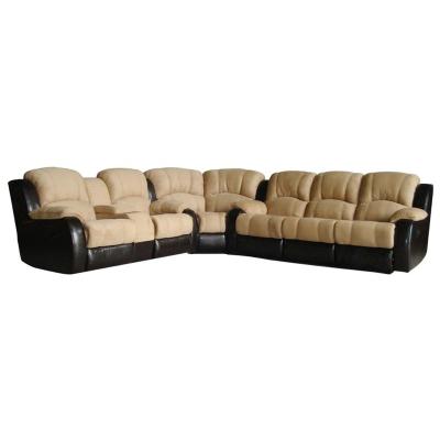 China Hot Sale OEM Modern Style 7 Seat Leather Sofa Set Sectional Leather And Fabric Sofa Recliner for sale