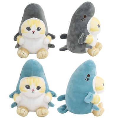 China Hot Selling Plush Cat Face Shark Plush Doll Toy Cute Cat Shark Toy for sale