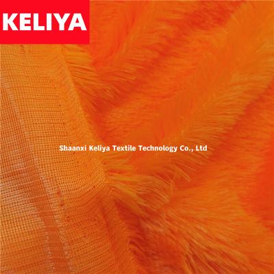 China KELIYA Waterproof Long Pile Peacock Plush Velvet Fleece Soft Knitting Fabric For Making Toys for sale