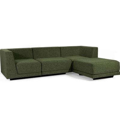 China Sofa W&R BS309 Living Room Corner Sofa Three Seat European Style Modern L Shaped Sofa Set for sale