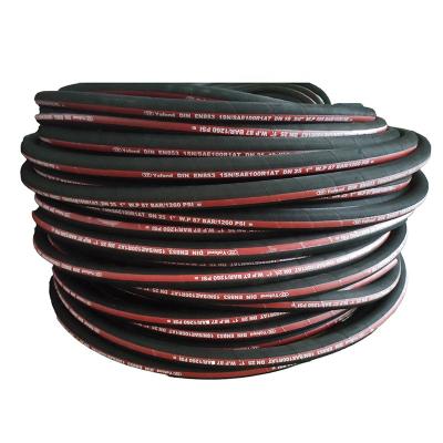 China Oil Cooling System Universal R2 Excavator Flexible High Pressure Wire Braided Hydraulic Rubber Hose for sale