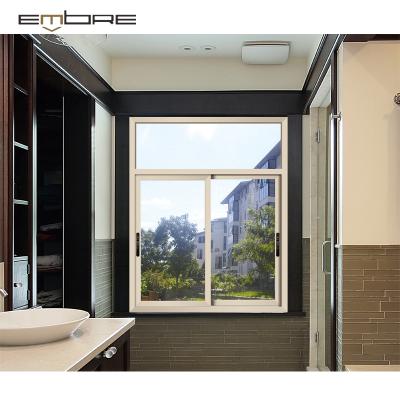 China Amrea Sliding Window Water Heat Sound Proof Champagne Double Glazed Sliding Window Sliding With 304 Flynet for sale