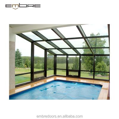 China Residential Houses Non-thermal Break Outdoor Glass House For Swimming Pool Solarium Solarium for sale