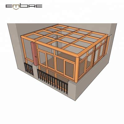 China Contemporary Exterior Bridge Double Glass Broken Thermal Insulation And UV Protection Solarium for sale