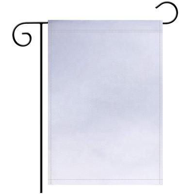 China Custom Logo Design White Polyester Blank Outdoor Advertising Display Garden Flag for sale