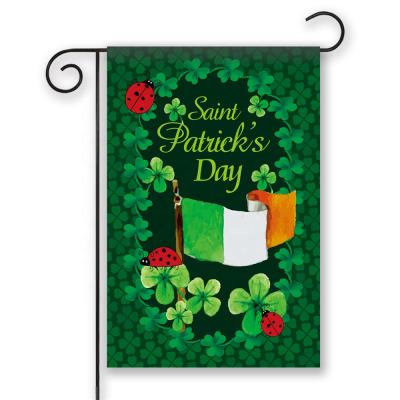 China Outdoor Custom Insurance Polyester Garden Flag For St Patrick's Day Decoration for sale